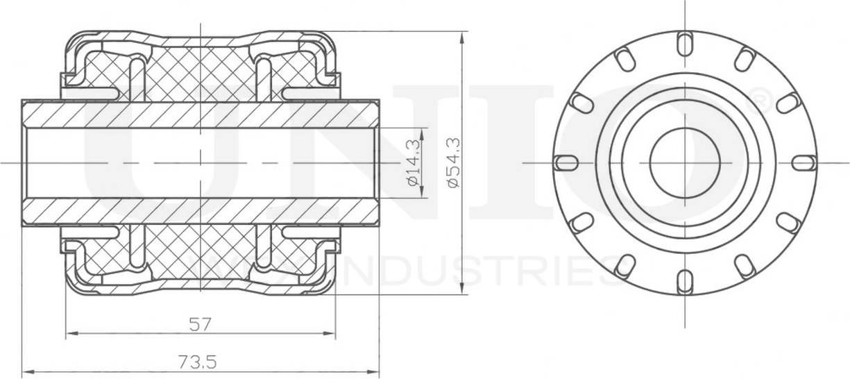Сайлентблок рычага подвески (Unio). Артикул RMP-20498