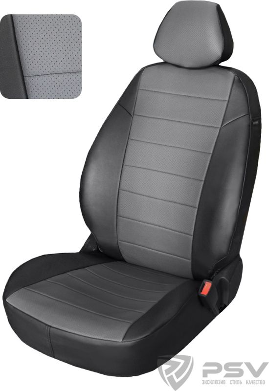 Чехлы PSV Автопилот на сидения для Toyota Camry V50 2011-2018, цвет Черный/т.серый. Артикул 119015