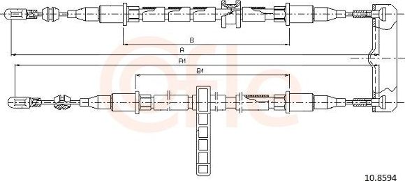 Трос ручника (тросик ручного тормоза) Cofle. Артикул 10.8594