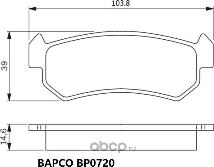 Колодки тормозные дисковые зад. CHEVROLET LACETTI (J200) 05 (Bapco). Артикул BP0720