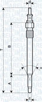 Свеча накаливания (накала) Magneti Marelli. Артикул 062900012304