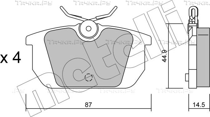 Тормозные колодки Metelli задние для Fiat Tempra 1990-1996. Артикул 22-0064-0