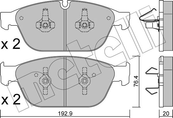 Тормозные колодки Metelli. Артикул 22-0954-0