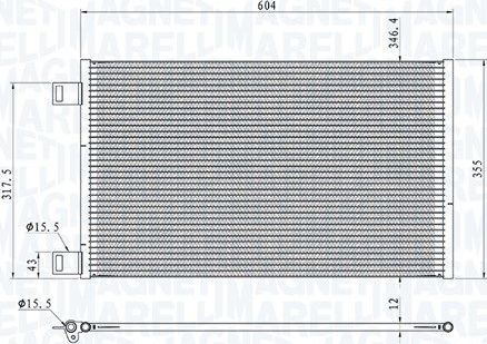 Радиатор кондиционера (конденсатор) Magneti Marelli. Артикул 350203860000