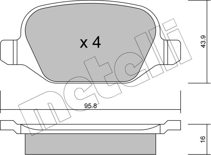 Тормозные колодки Metelli. Артикул 22-0324-1