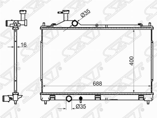 Радиатор MITSUBISHI OUTLANDER XL 13- (SAT). Артикул MC0089