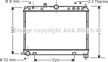 Радиатор охлаждения двигателя AVA для Rover 600 1994-1999. Артикул AU2118