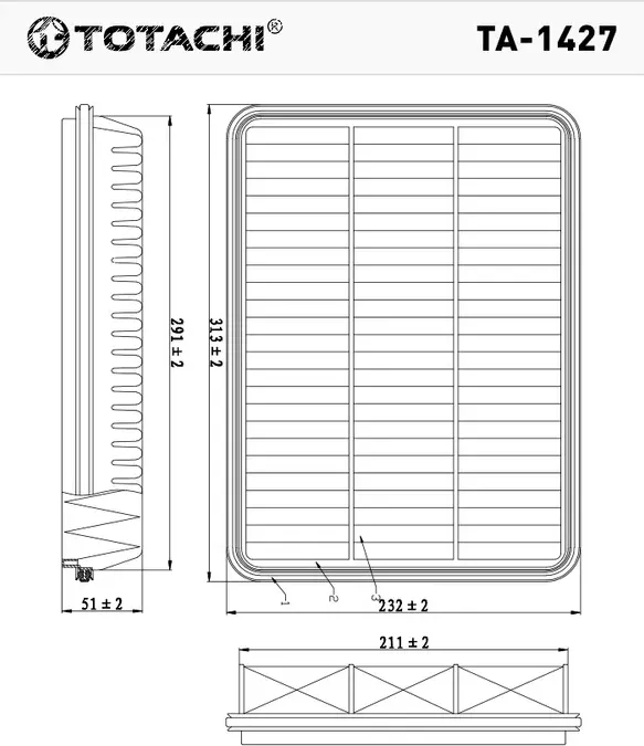 ВОЗДУШНЫЙ ФИЛЬТР ДВИГАТЕЛЯ (Totachi). Артикул TA1427