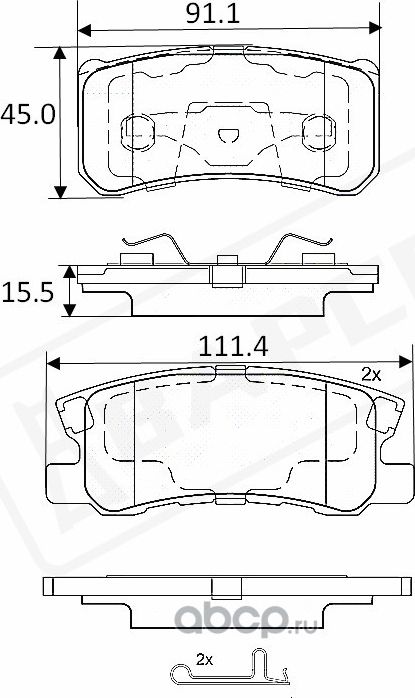 Колодки тормозные дисковые зад. CHRYSLER SEBRING (JS) 07-10, DODGE AV (Bapco) Bapco. Артикул BP0530