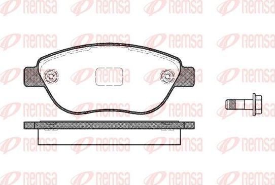 Тормозные колодки Remsa передние для Fiat Idea 2004-2016. Артикул 0859.10