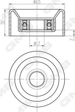 Направляющий (ведущий) ролик ремня ГРМ GMB. Артикул GTC1480