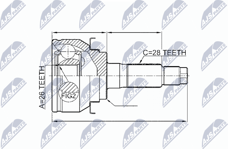 Шрус внутренний (граната) NTY. Артикул NPZ-FR-047