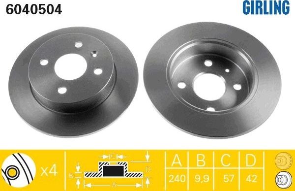Тормозной диск Girling. Артикул 6040504