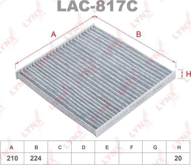 Салонный фильтр LYNXauto. Артикул LAC-817C