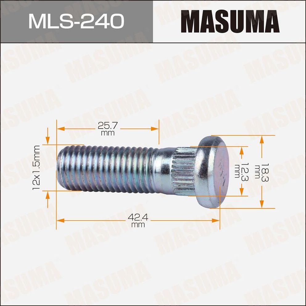 Шпилька MASUMA 12x1.5мм, L=42.4мм / Honda Masuma. Артикул MLS240