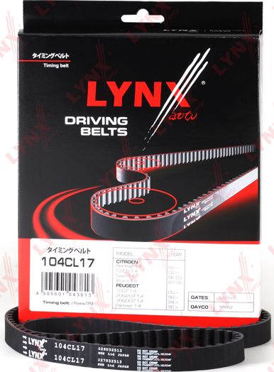 Ремень ГРМ LYNXauto для Citroen Berlingo I 1996-2011. Артикул 104CL17