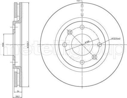 Тормозной диск Trusting передний для Peugeot 406 I 1995-2004. Артикул DF474