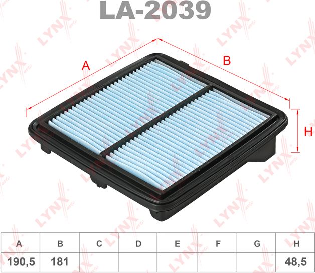 Воздушный фильтр LYNXauto. Артикул LA-2039