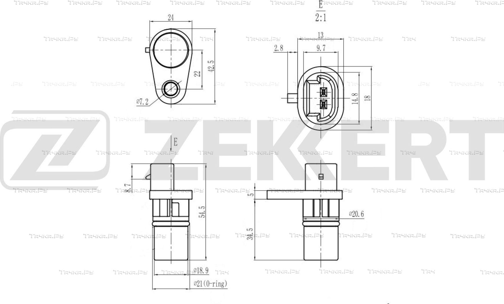 Датчик положения коленвала Zekkert для Fiat Croma II 2005-2011. Артикул SE-4102