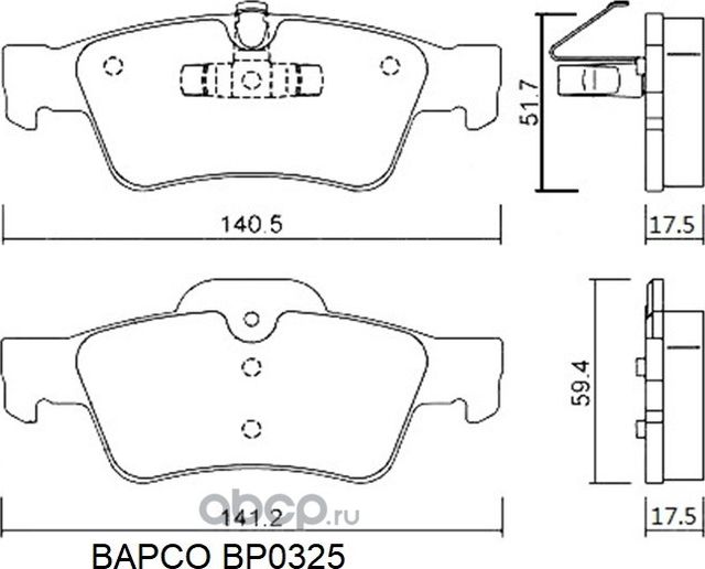 Колодки тормозные (Bapco). Артикул BP0325