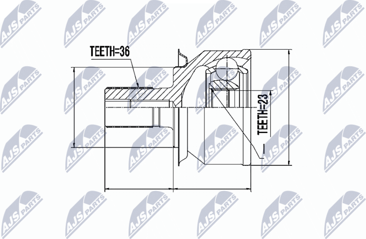 Шрус наружный (граната) NTY. Артикул NPZ-FR-031
