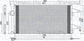 Радиатор кондиционера (конденсатор) Magneti Marelli. Артикул 350203761000