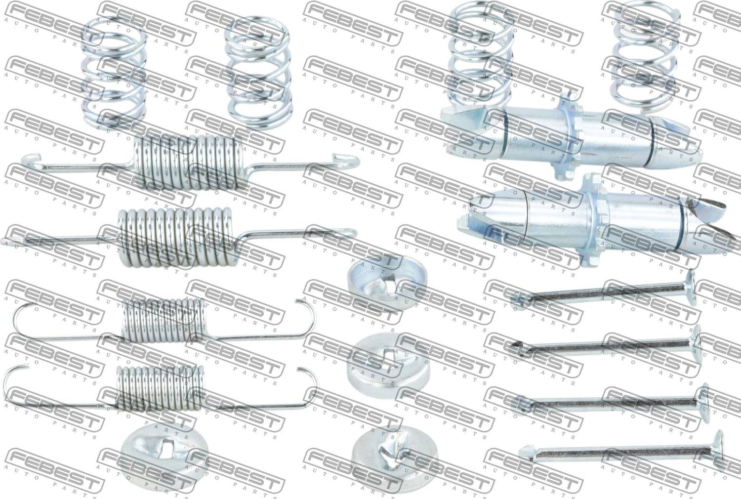Монтажный комплект барабанных колодок Febest. Артикул 0104-GRJ200R-KIT