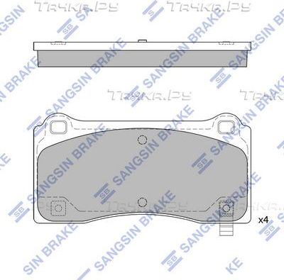 Тормозные колодки Sangsin Hi-Q передние для Tesla Model 3 I 2018-2026. Артикул SP2824