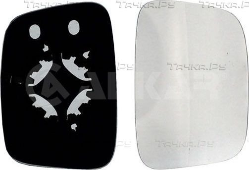 Зеркальное стекло бокового зеркала Alkar правое для Volkswagen Caddy III 2004-2015. Артикул 6402985