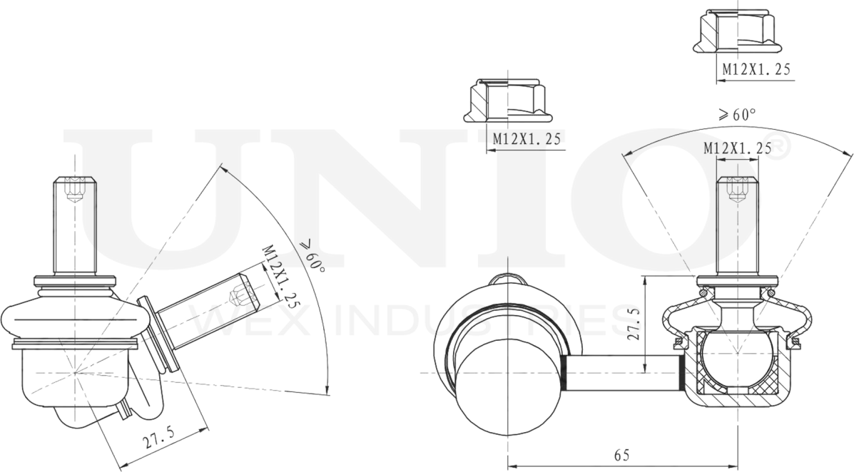 Тяга/стойка стабилизатора (Unio). Артикул SSP-50051