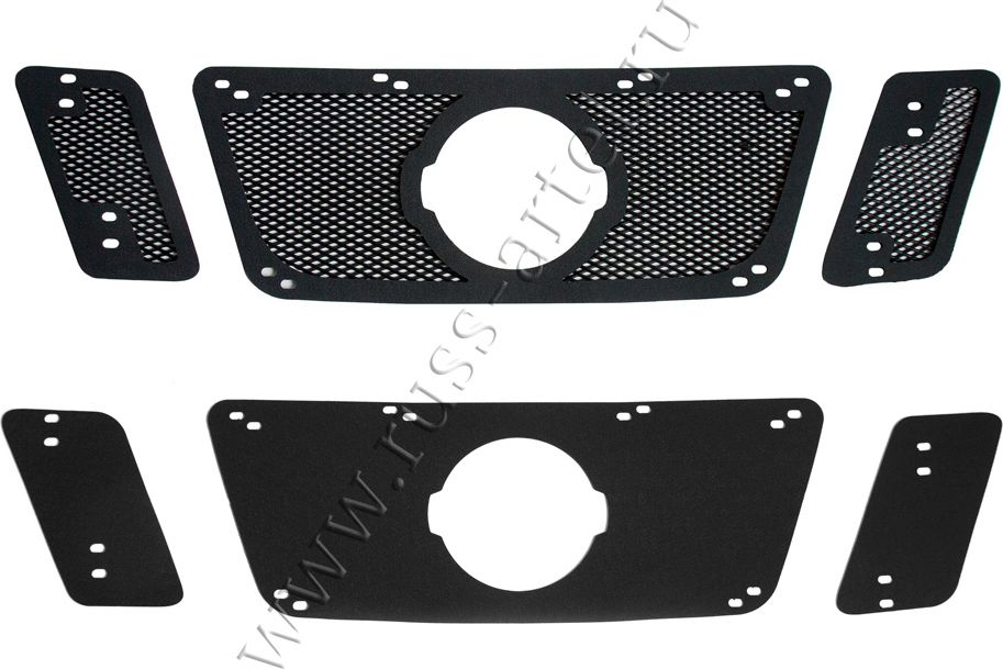 Защитная сетка и заглушка Русская Артель решетки радиатора для Nissan Pathfinder R51 2010-2014 рестайлинг. Артикул SRN-140202