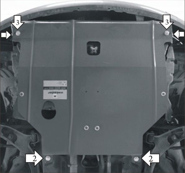 Защита Мотодор для картера и КПП Nissan Almera Classic 2006-2012. Артикул 01403