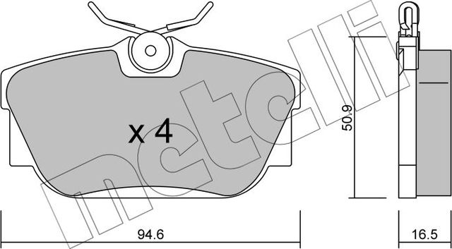 Тормозные колодки Metelli. Артикул 22-0346-0