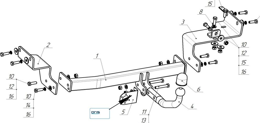 Фаркоп Oris (ранее Bosal) для Kia Rio X-line рестайлинг 2020-2026. Артикул 6760-AX