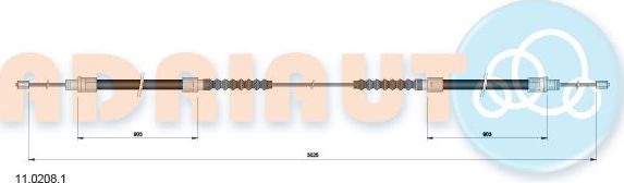 Трос ручника (тросик ручного тормоза) Adriauto для Fiat Ducato II 1994-2002. Артикул 11.0208.1