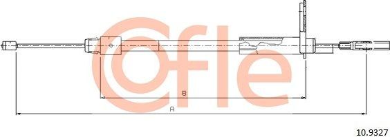 Трос ручника (тросик ручного тормоза) Cofle. Артикул 92.10.9327