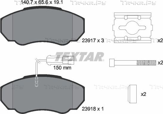 Тормозные колодки Textar Q+. Артикул 2391701