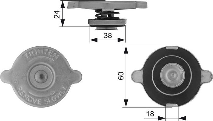 Крышка радиатора Gates. Артикул RC131