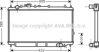 Радиатор охлаждения двигателя AVA для Kia Shuma II 2001-2004. Артикул KA2016