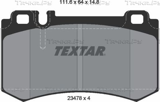Тормозные колодки Textar Q+. Артикул 2347802