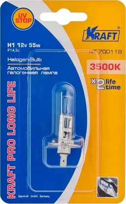 Лампа 24V H1 55W P14,5s KRAFT 1 шт. картон KT700119. Артикул KT700119