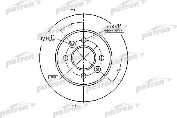 Тормозной диск Patron задний для Renault Laguna I 1993-2001. Артикул PBD1030
