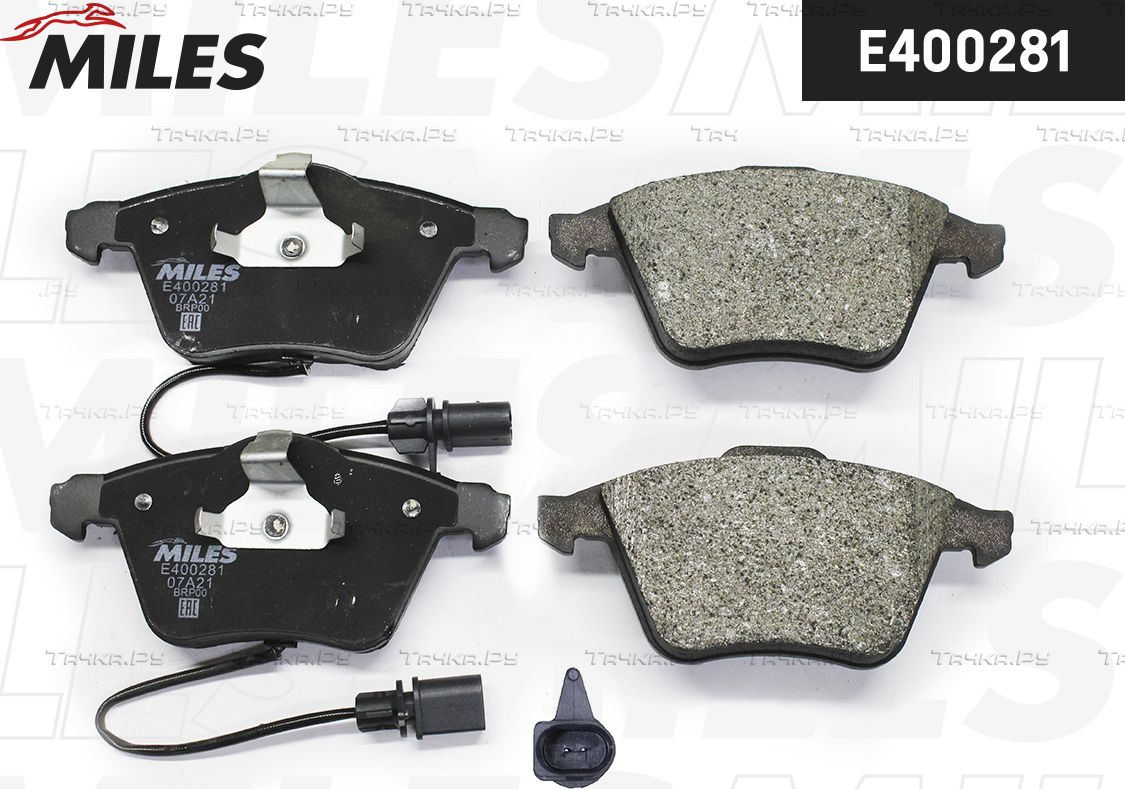 Тормозные колодки Miles (Low-Metallic) передние для Audi A6 allroad II (C6) 2006-2011. Артикул E400281