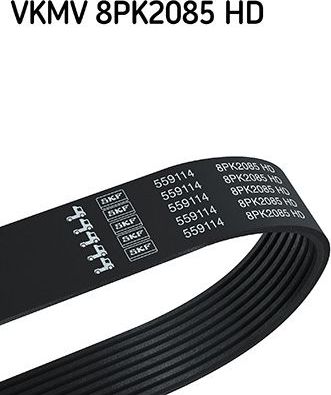 Приводной ремень поликлиновой SKF. Артикул VKMV 8PK2085 HD