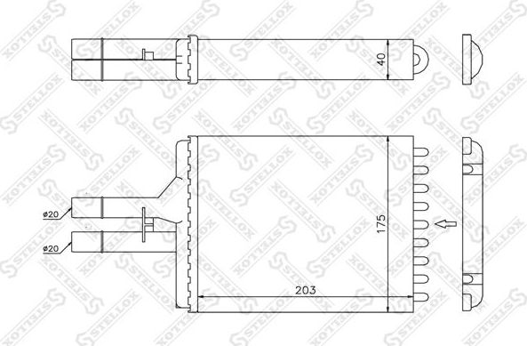 Радиатор отопителя (печки) Stellox. Артикул 10-35076-SX