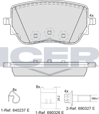 Тормозные колодки Icer. Артикул 182352