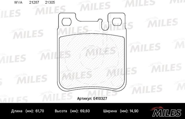 Тормозные колодки Miles (Low-Metallic). Артикул E410327