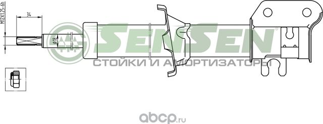 АМОРТИЗАТОР ПЕРЕДНИЙ ПРАВЫЙ ГАЗОВЫЙ DAEWOO MATIZ , CHEVROLET SPARK 98 (Sensen). Артикул 42130458