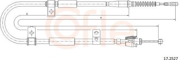 Трос ручника (тросик ручного тормоза) Cofle. Артикул 17.2527