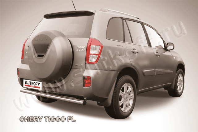 Защита Slitkoff заднего бампера d76 для Chery Tiggo (T11) рестайлинг 2011-2016. Артикул CT-FL-009